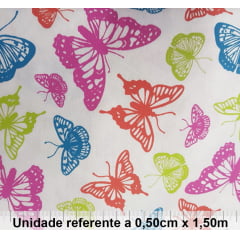 Tricoline Borboletas Branco Tricoline Borboletas Branco