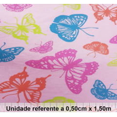 Tricoline Borboletas Pink Tricoline Borboletas Pink