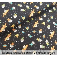 Tricoline Cachorrinho Espacial Fundo Preto Tricoline Cachorrinho Espacial Fundo Preto