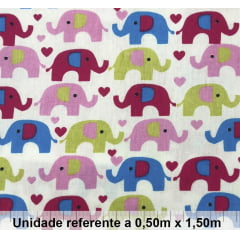 Tricoline Elefante Colorido Fundo Branco Tricoline Elefante Colorido Fundo Branco