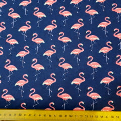 Tricoline Flamingo Azul Marinho Tricoline Flamingo Azul Marinho