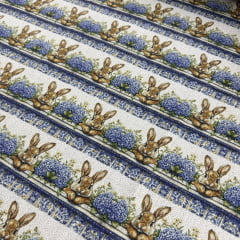 Tricoline Páscoa Barrado Azul