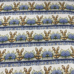 Tricoline Páscoa Barrado Azul