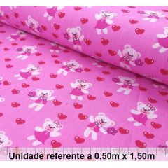 Tricoline Ursinhos Rosas Tricoline Ursinhos Rosas