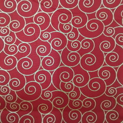 Tricoline Arabesco Natal vermelho 