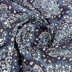 Tricoline Bandana Fundo Marinho  e Azul 