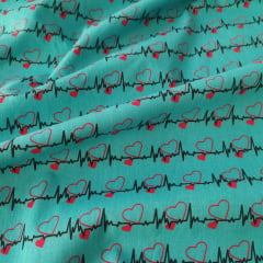 Tricoline Coração Batimentos Cardíacos Verde 