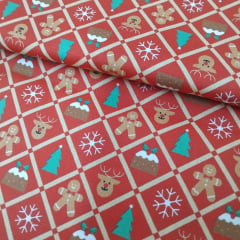 Tricoline Biscoitos de Natal Vermelho