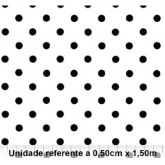 Tricoline Poá Grande Barnco com Preto Tricoline Poá Grande Barnco com Preto