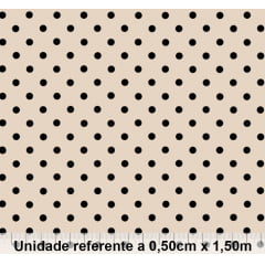 Tricoline Poá Grande Bege com Marrom Tricoline Poá Grande Bege com Marrom