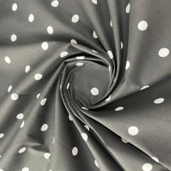 Tricoline Poá Grande Preto  com  Branco