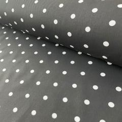 Tricoline Poá Grande Preto  com  Branco