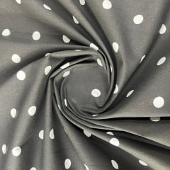 Tricoline Poá Grande Preto  com  Branco