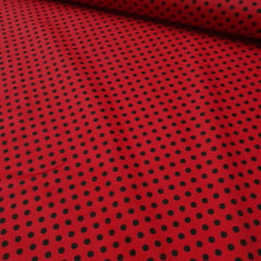 Tricoline Poá Vermelho com Preto