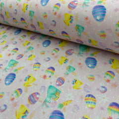 Tricoline Ovos De Páscoa Fundo Rosa