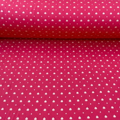 Tricoline Coraçãozinho Vermelho Com Dourado