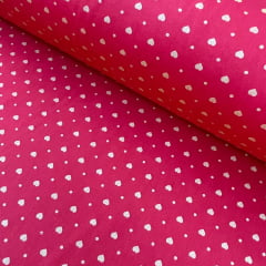 Tricoline Coraçãozinho Vermelho Com Dourado