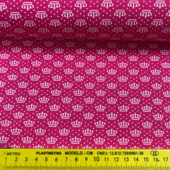 Tricoline Coroinhas Poá Pink Tricoline Coroinhas Poá Pink