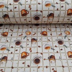 Tricoline Café  Fundo Bege