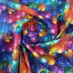 Tricoline Digital Corações Coloridos 