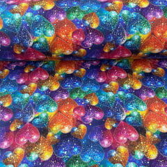 Tricoline Digital Corações Coloridos Tricoline Digital Corações Coloridos