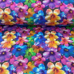 Tricoline Digital Floral Colorido Tricoline Digital Floral Colorido