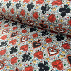 Tricoline Digital  Pedras Naipes Fundo Cinza 