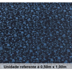 Tricoline Camisaria Exclusiva Floral Azul Tricoline Camisaria Exclusiva Floral Azul