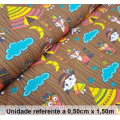Tricoline Índio Fundo Marrom Tricoline Índio Fundo Marrom