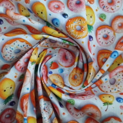 Tricoline Donuts Fundo Branco 