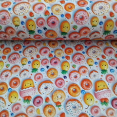 Tricoline Donuts Fundo Branco 