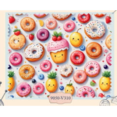 Tricoline Donuts Fundo Branco 
