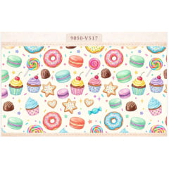 Tricoline Donuts Fundo Branco Tricoline Donuts Fundo Branco