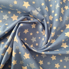 Tricoline Estrelas Azul Antigo 