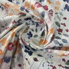 Tricoline Floral Aquarela 