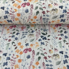 Tricoline Floral Aquarela 
