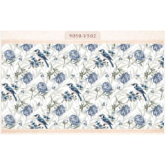 Tricoline Floral Azul Tricoline Floral Azul