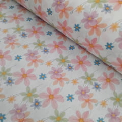 Tricoline Floral Branco