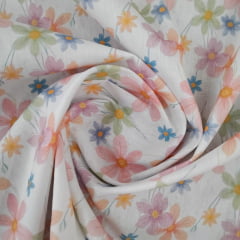 Tricoline Floral Branco