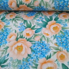 Tricoline Floral Salmão 
