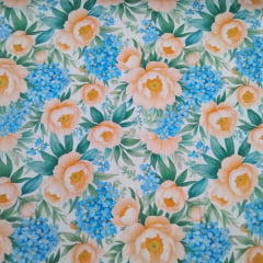 Tricoline Floral Salmão 
