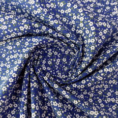 Tricoline Florzinha Azul Royal