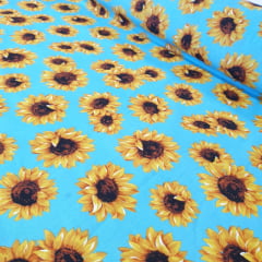 Tricoline Girassol Azul Celeste Tricoline Girassol Azul Celeste