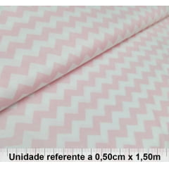 Tricoline Chevron Grande Rosa Bebê Tricoline Chevron Grande Rosa Bebê