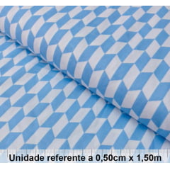 Tricoline Geométrico Azul Tricoline Geométrico Azul