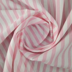 Tricoline Listrado Rosa Bebê