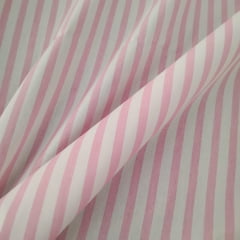 Tricoline Listrado Rosa Bebê