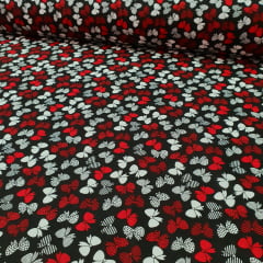 Tricoline Lacinho Fundo Preto Tricoline Lacinho Fundo Preto