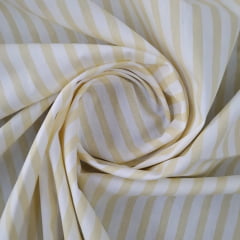 Tricoline Listrado Amarelo Claro