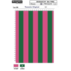 Tricoline Listras Grandes Pink com verde